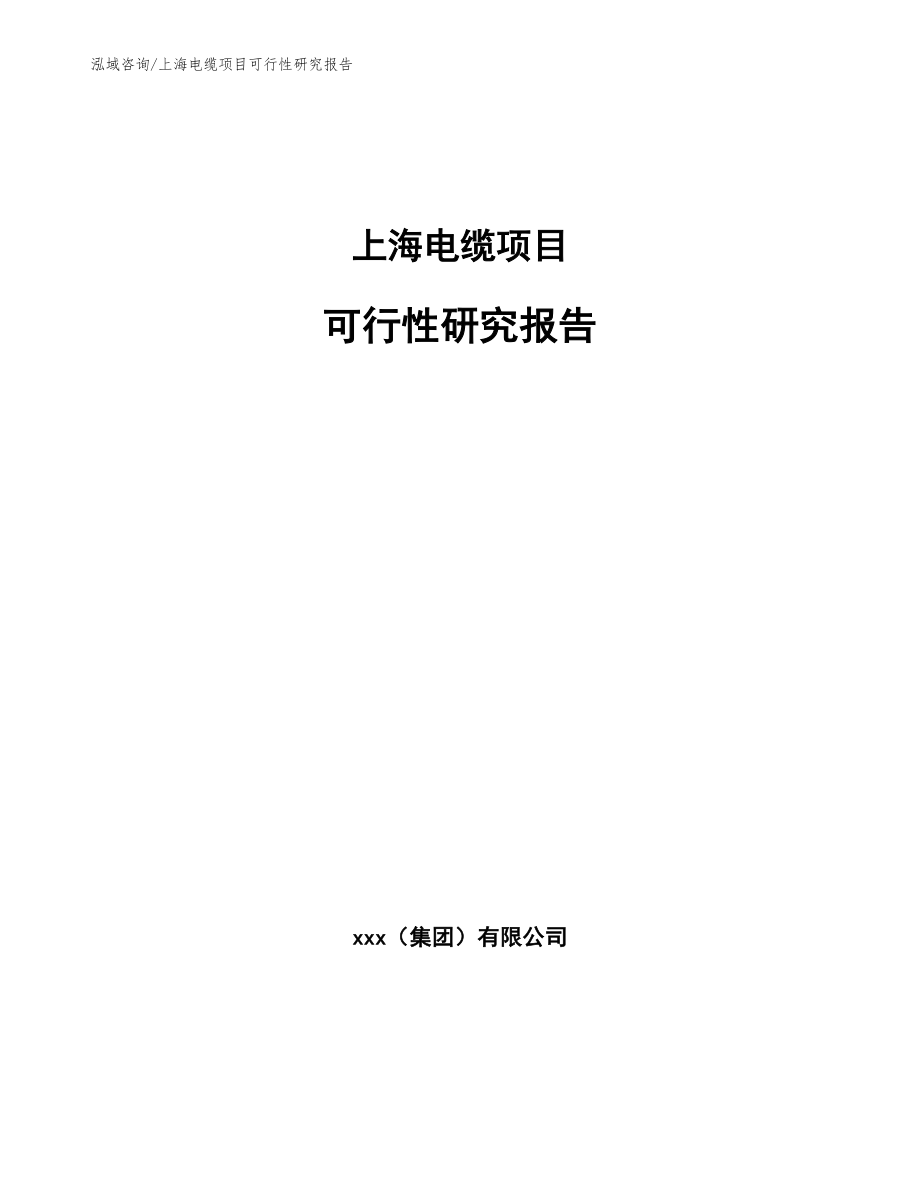 上海电缆项目可行性研究报告（参考模板）