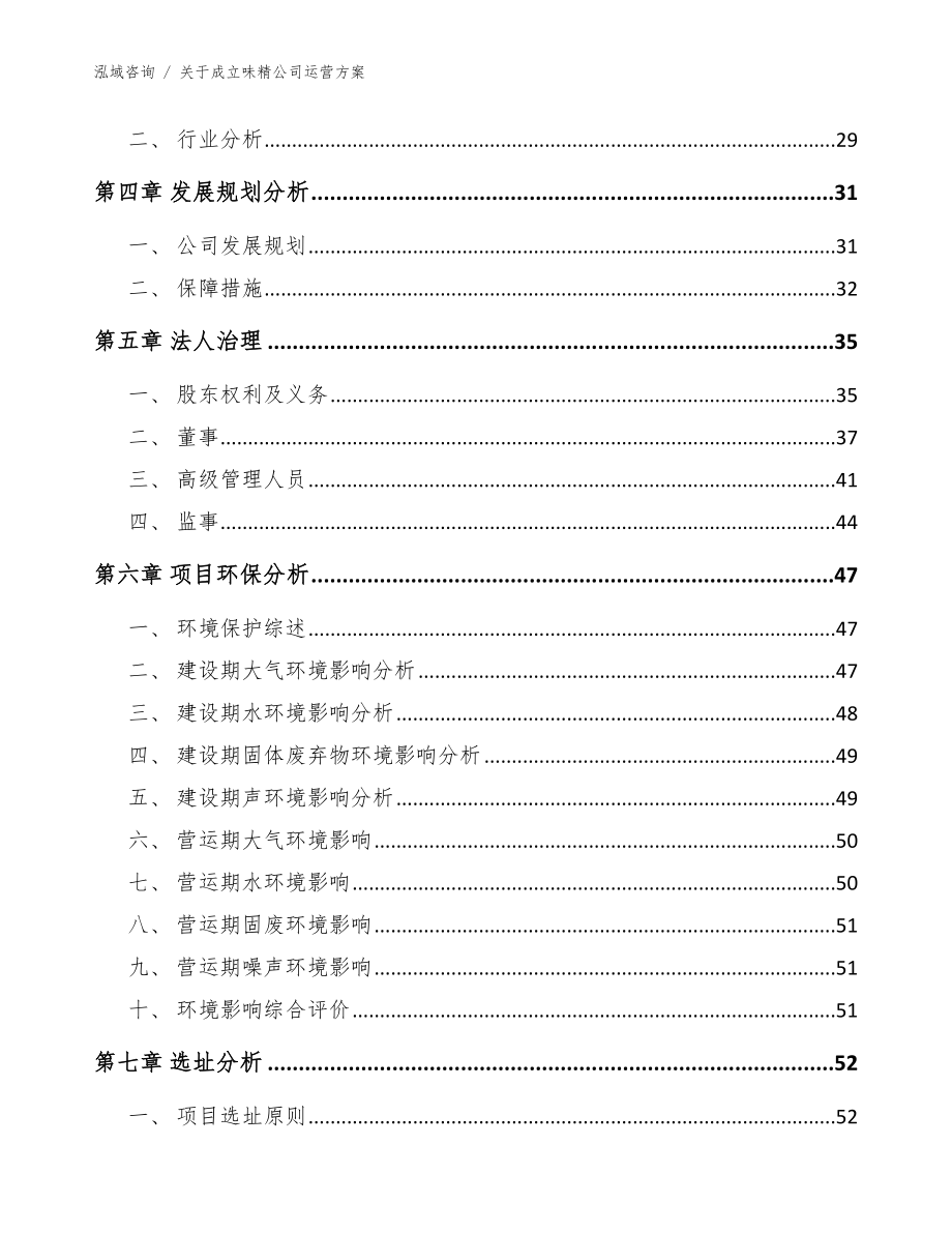 关于成立味精公司运营方案（范文模板）_第3页