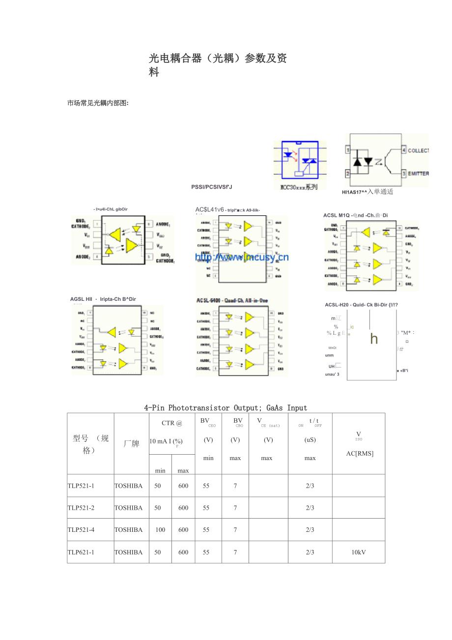 光耦参数及资料_第1页