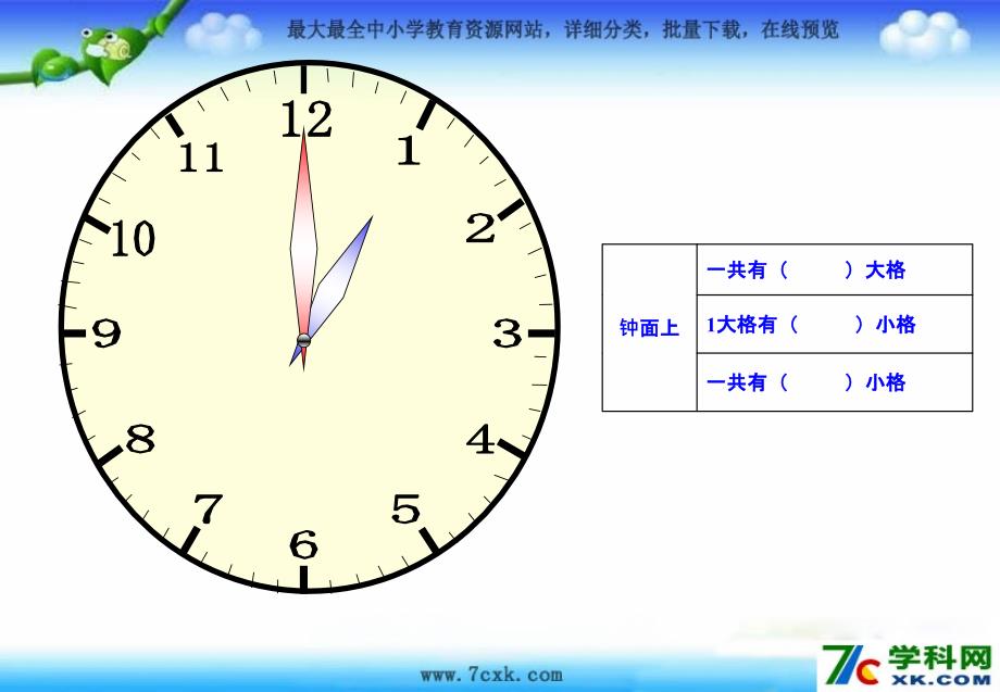 人教版数学二上第七单元认时间ppt复习课件_第4页