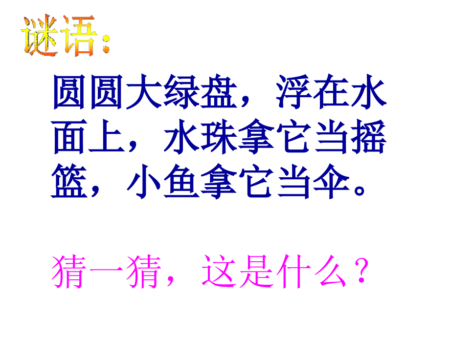 人教版一年级下册_14《荷叶圆圆》_课件_第1页