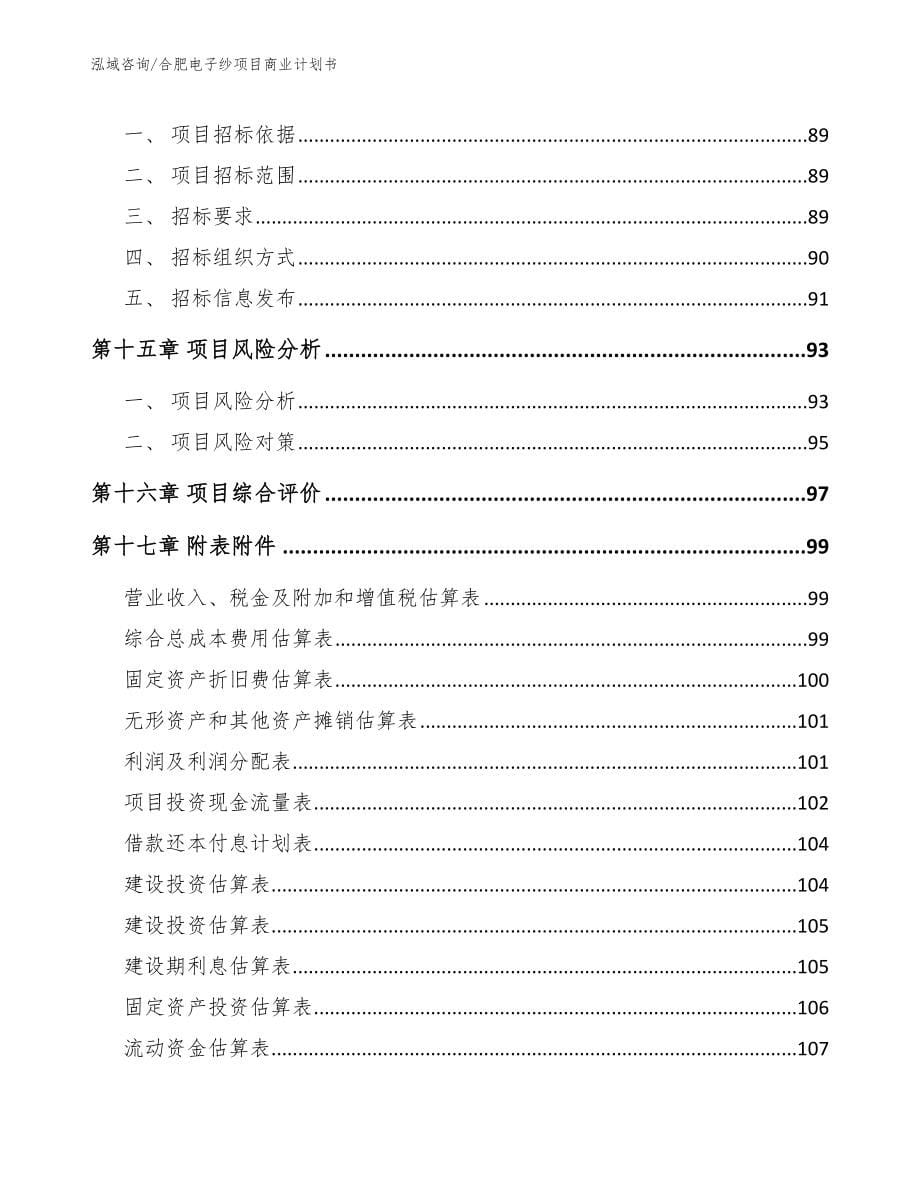 合肥电子纱项目商业计划书（参考模板）_第5页