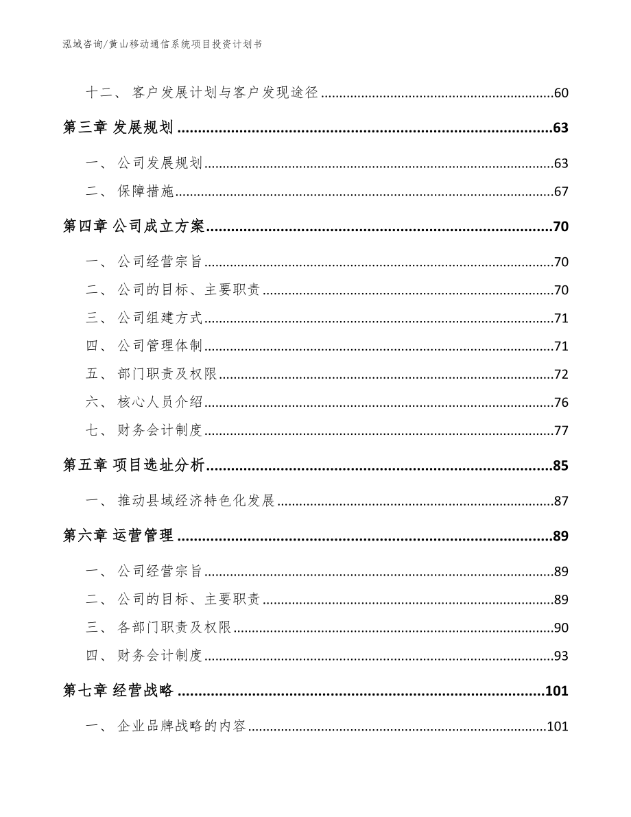 黄山移动通信系统项目投资计划书模板参考_第2页