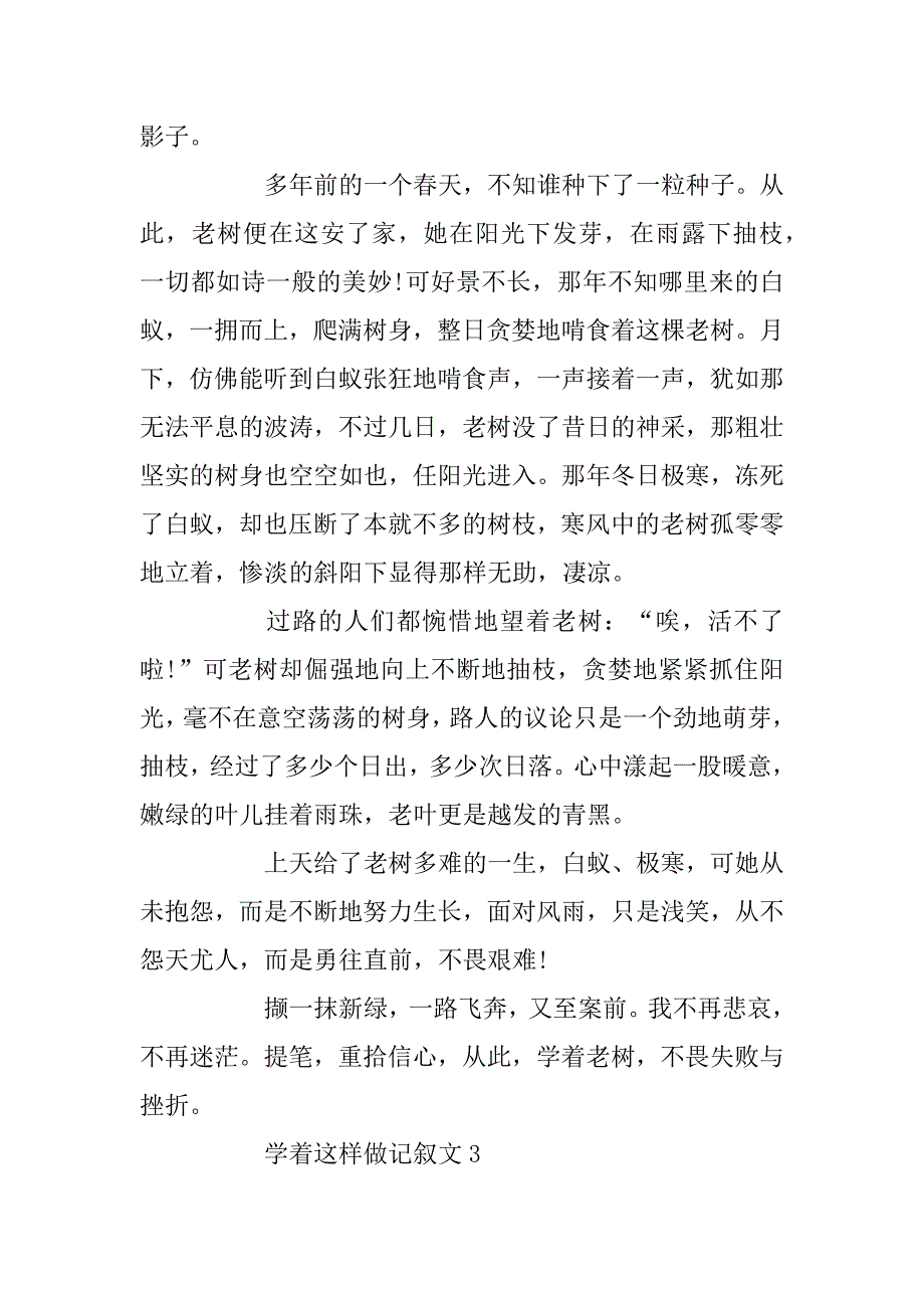 2023年学着这样做记叙文_优秀记叙文5篇_第4页