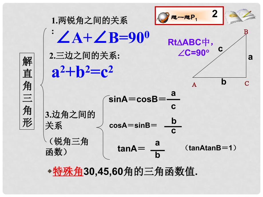 福建省古田十一中九年级数学《解直角三角形》课件一_第4页