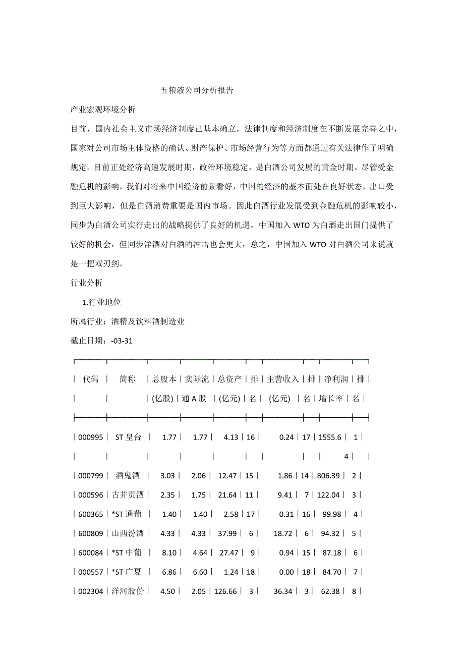 五粮液公司分析报告_第1页