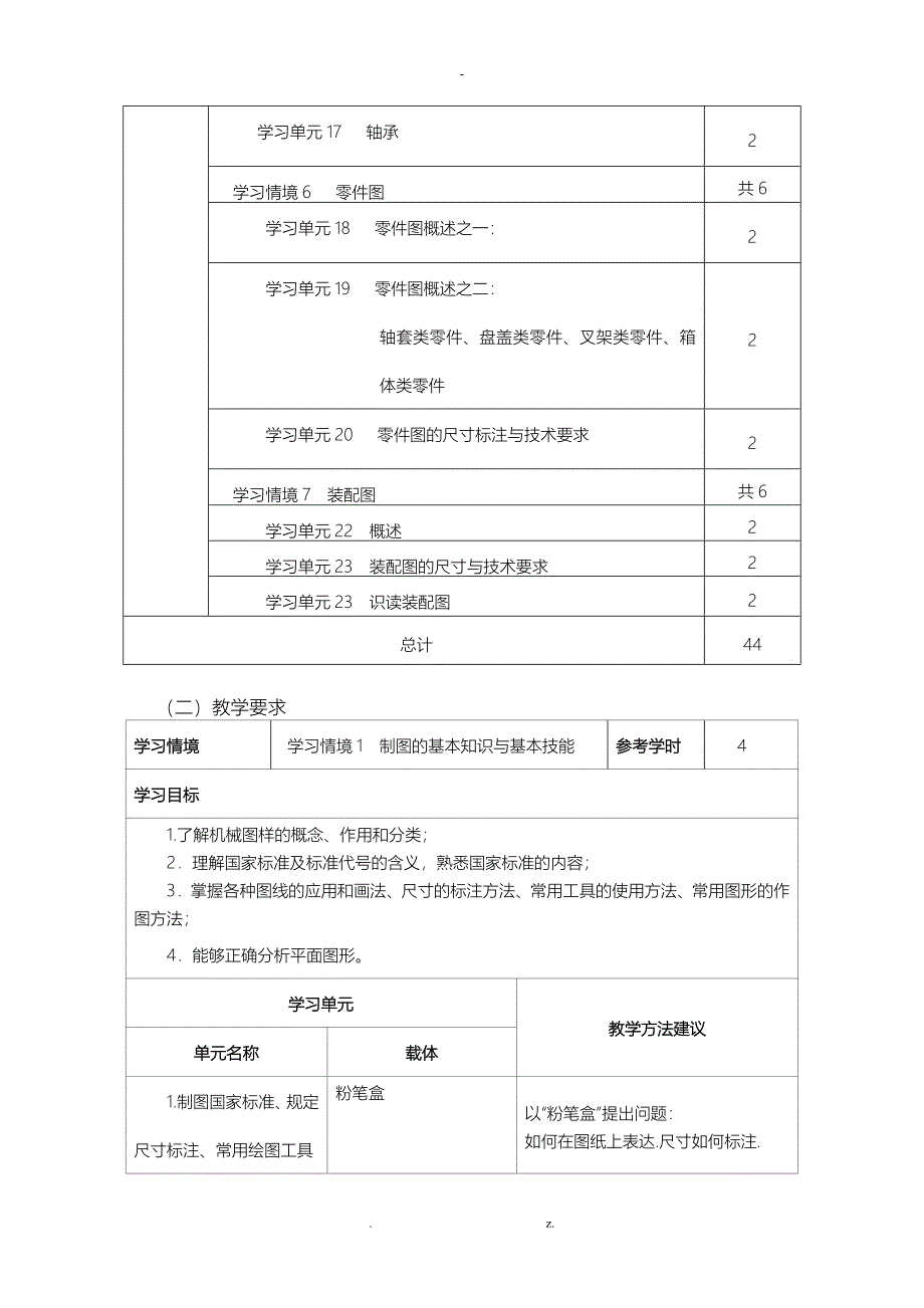 检测：汽车机械识图课程标准_第4页