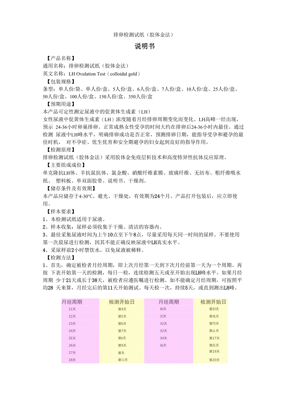 豪氏排卵试纸说明书_第1页