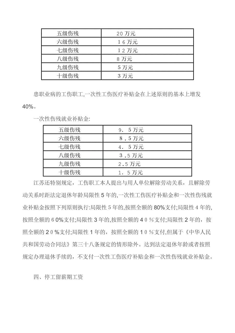 最新工亡、工伤赔偿标准_第5页