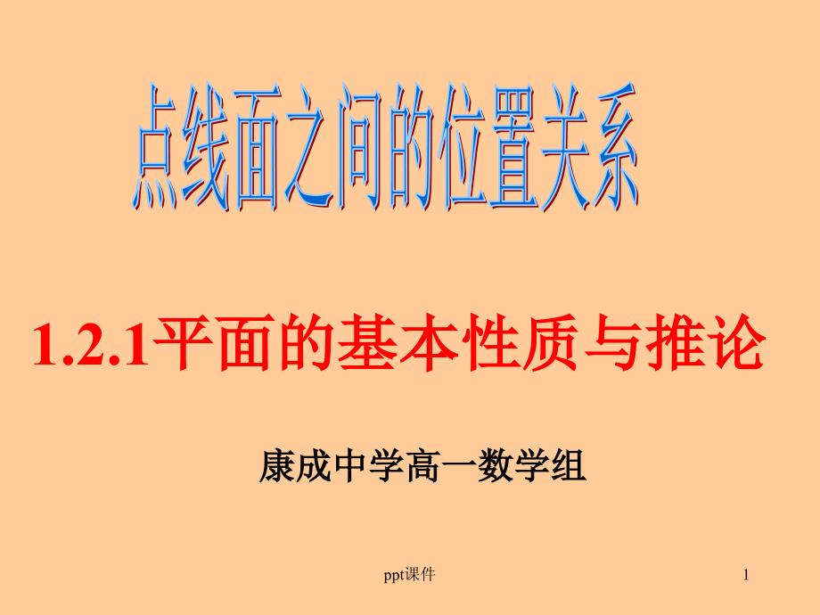 平面的基本性质与推论课件_第1页