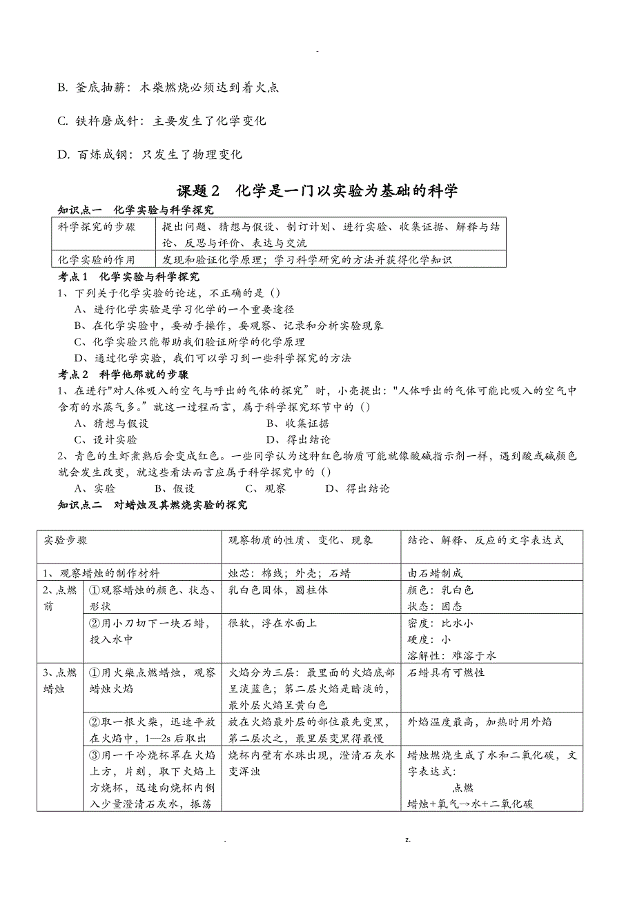 物质的变化和性质_知识点详解_第4页