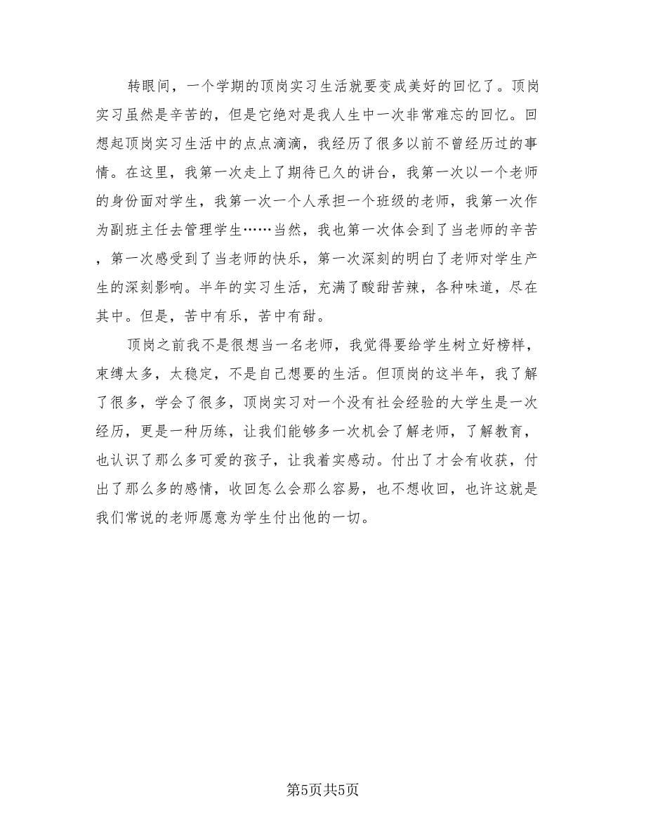 顶岗教师实习工作总结（三篇）.doc_第5页