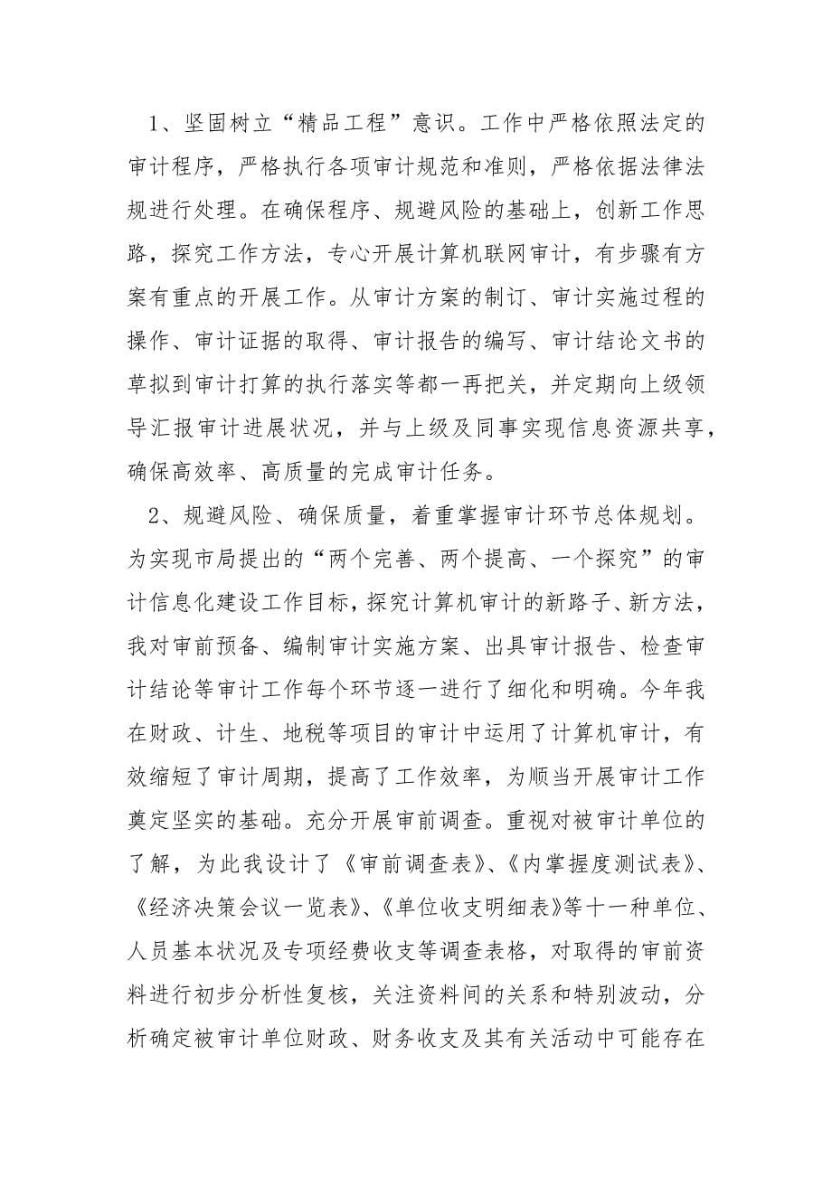 审计人员工作总结.汇编五篇_投资审计人员工作总结_第5页