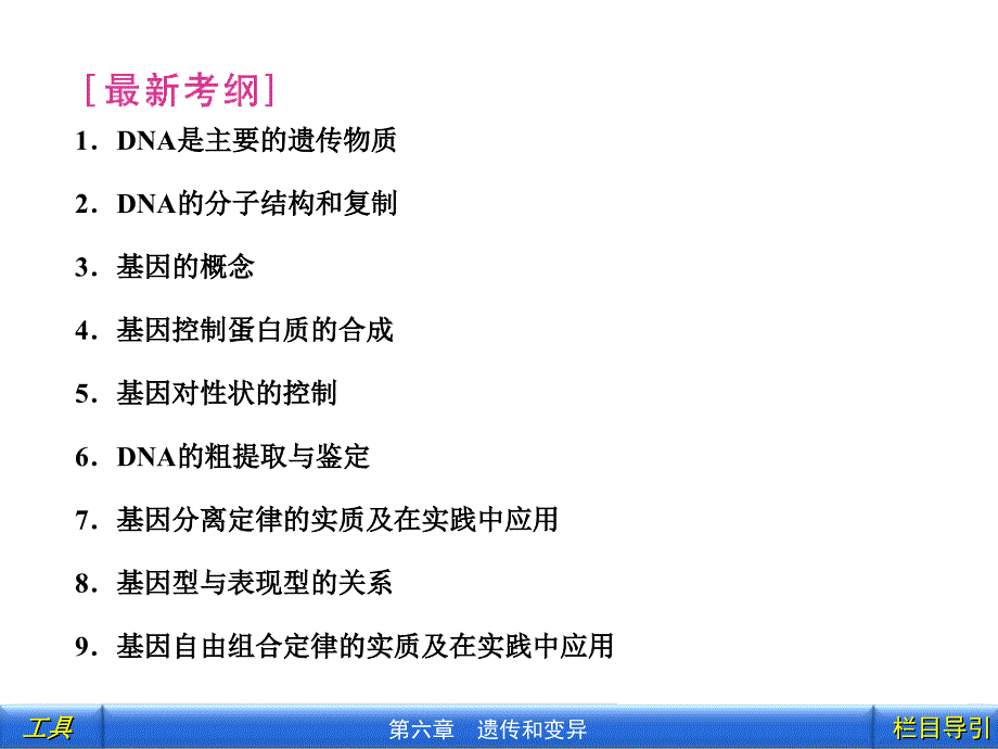 高考生物(大纲版)复习课件：遗传和变异.ppt_第3页