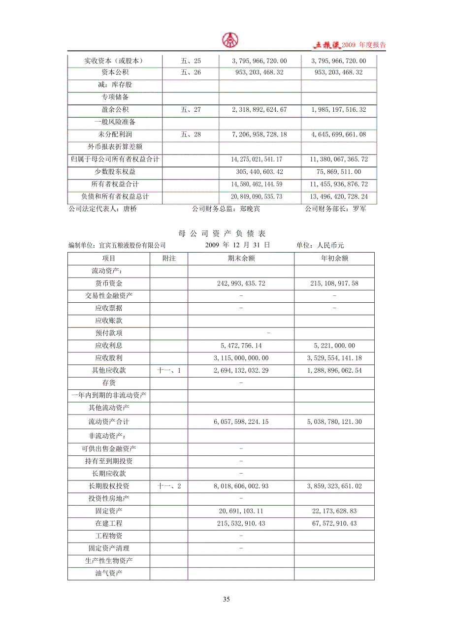 五粮液集团2009年财务报表.doc_第3页