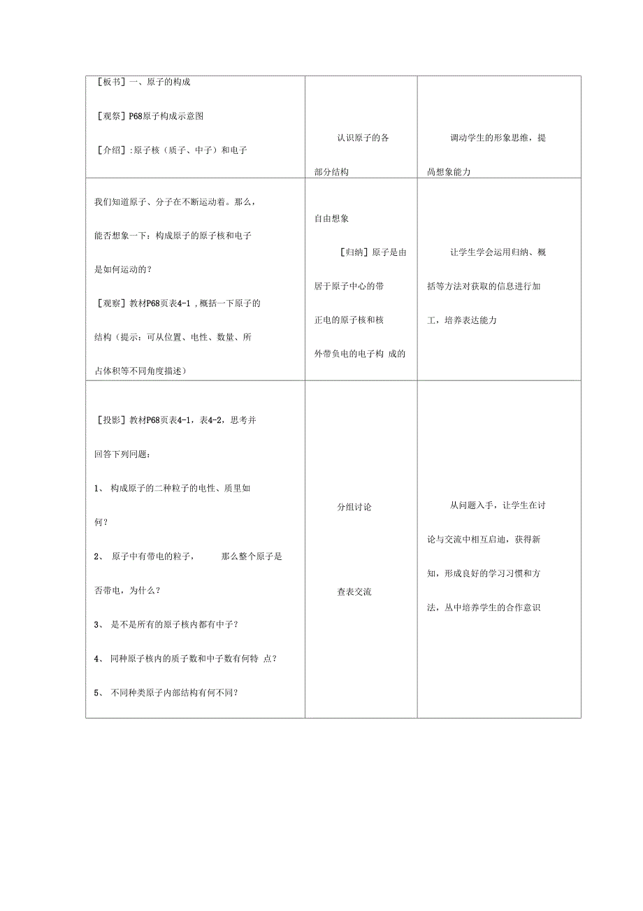 人教版九年级化学第四单元物质构成的奥秘教案_第2页