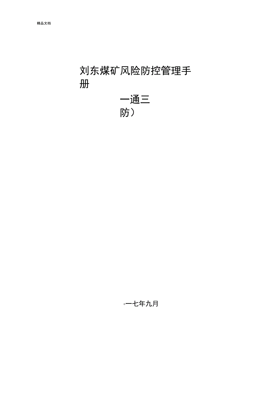 一通三防系统风险管理概述_第1页