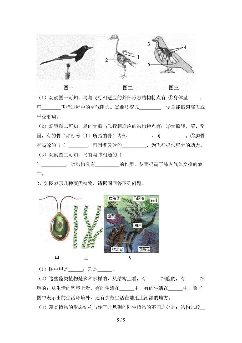 2023年人教版九年级上册《生物》期末考试(可打印).doc_第5页