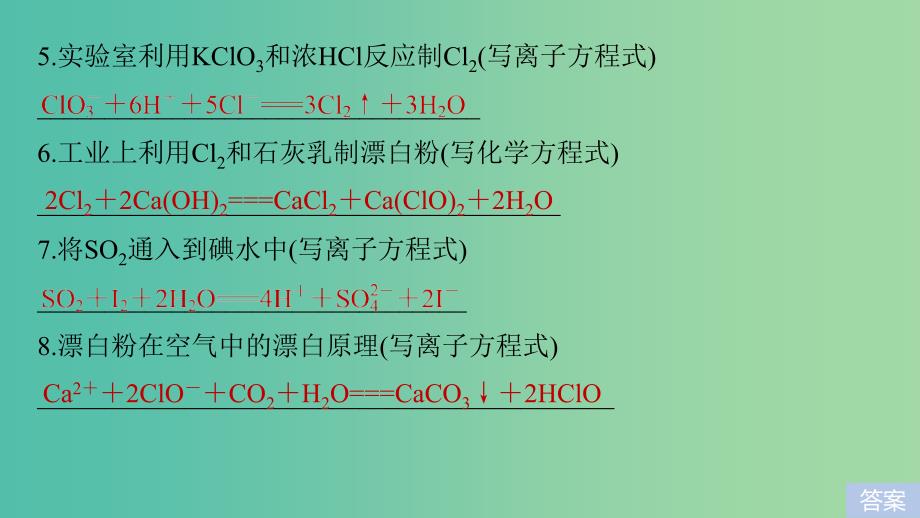 2019高考化学二轮复习 考前15天回扣四 经典方程式再书写课件.ppt_第3页