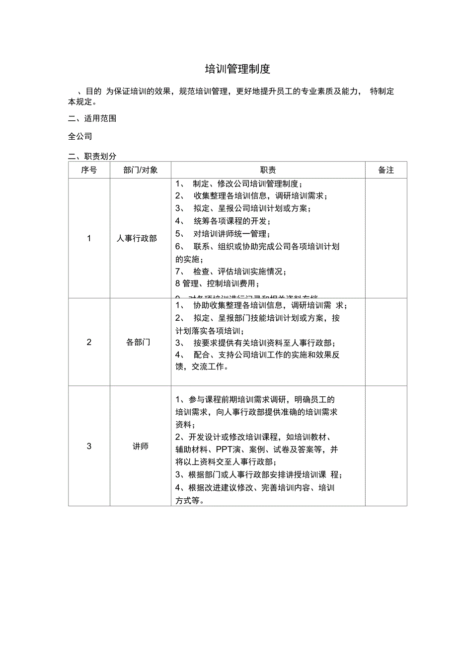 培训管理规定知识分享_第1页