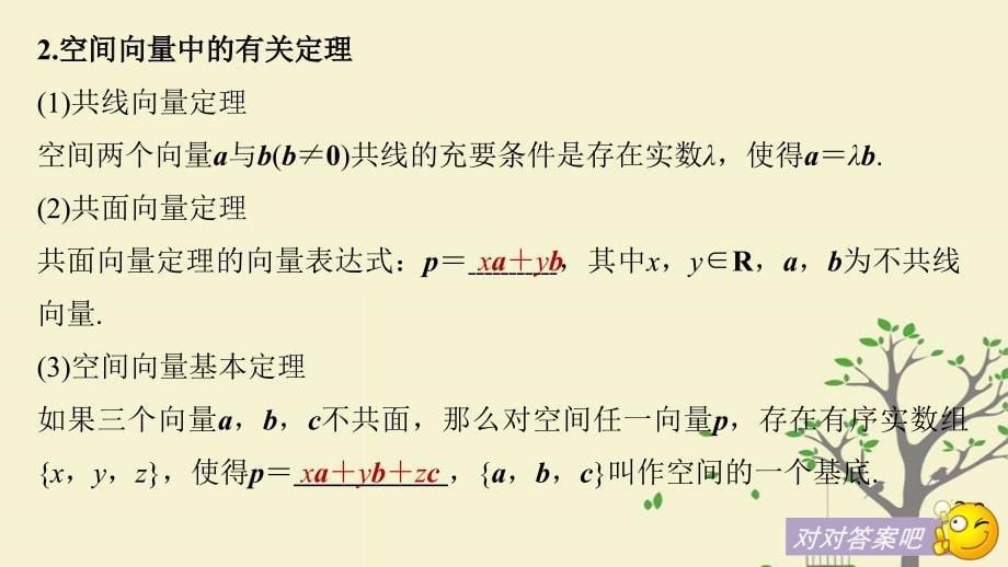 高考数学大一轮复习第八章立体几何与空间向量8.6空间向量及其运算课件理北师大版_第5页