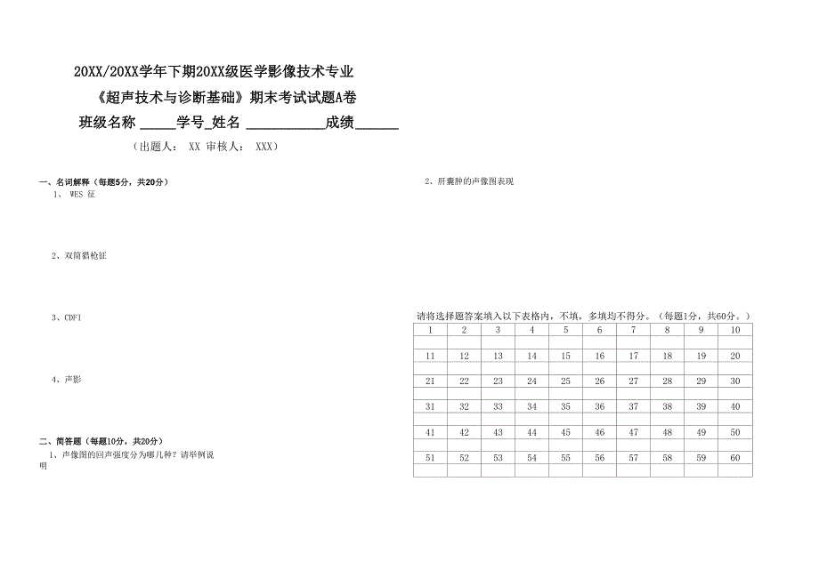 20XX级影像技术专业1_第1页