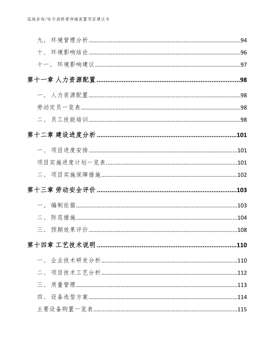 哈尔滨桥梁伸缩装置项目建议书（模板参考）_第4页