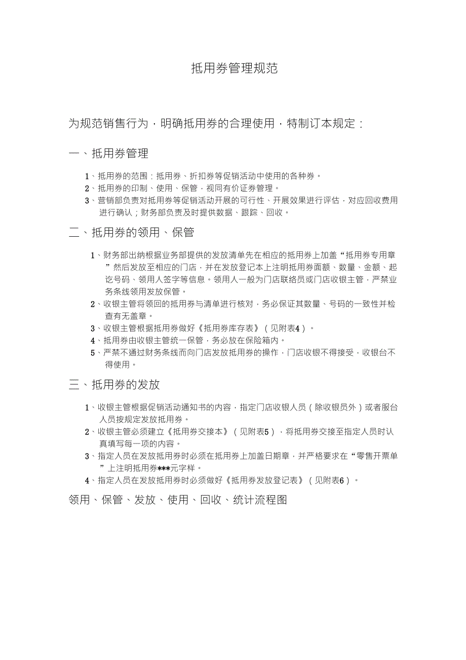 抵用券管理规范_第1页