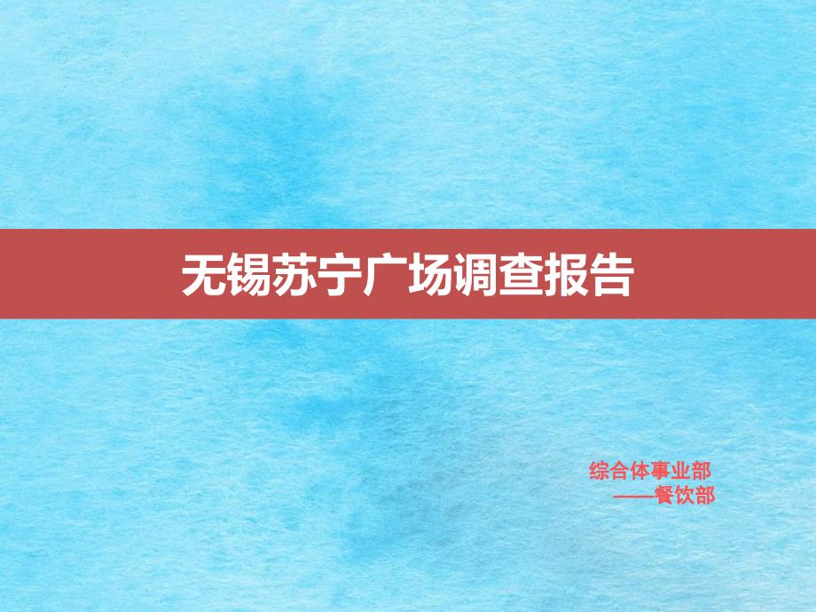 无锡苏宁广场市场考察报告32页ppt课件_第1页