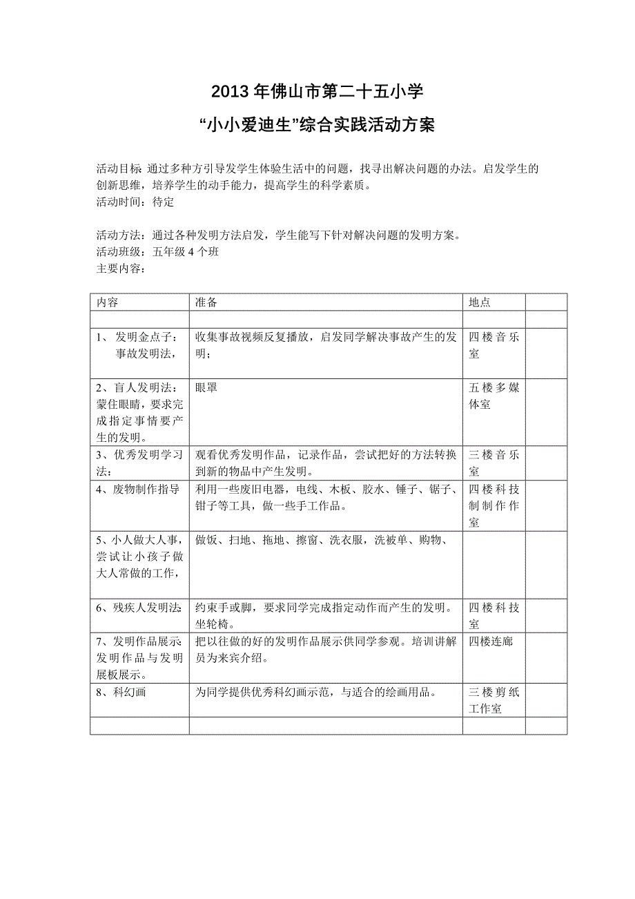 2013小小爱迪生科技综合实践活动_第1页