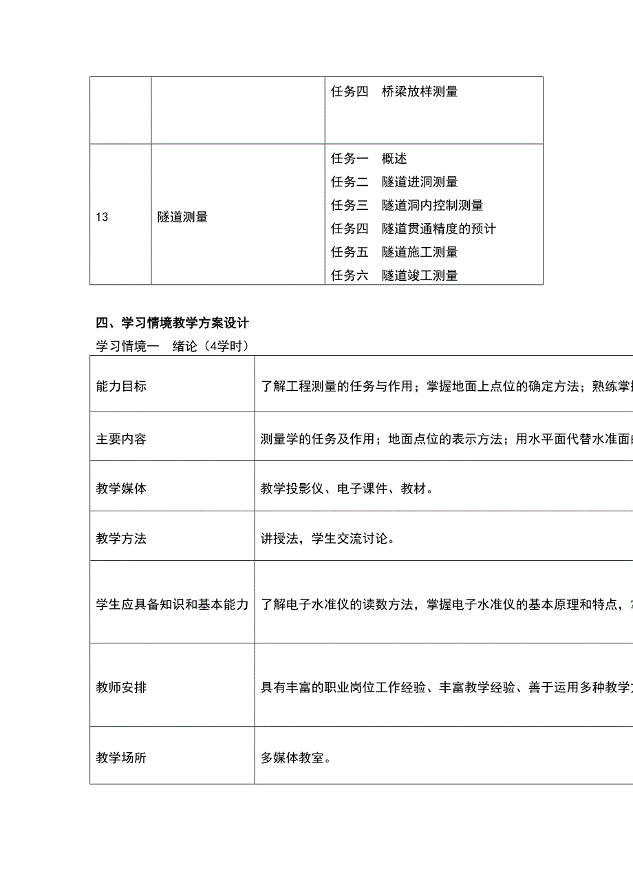 《工程测量》课程标准和课程描述(DOC 17页)_第4页