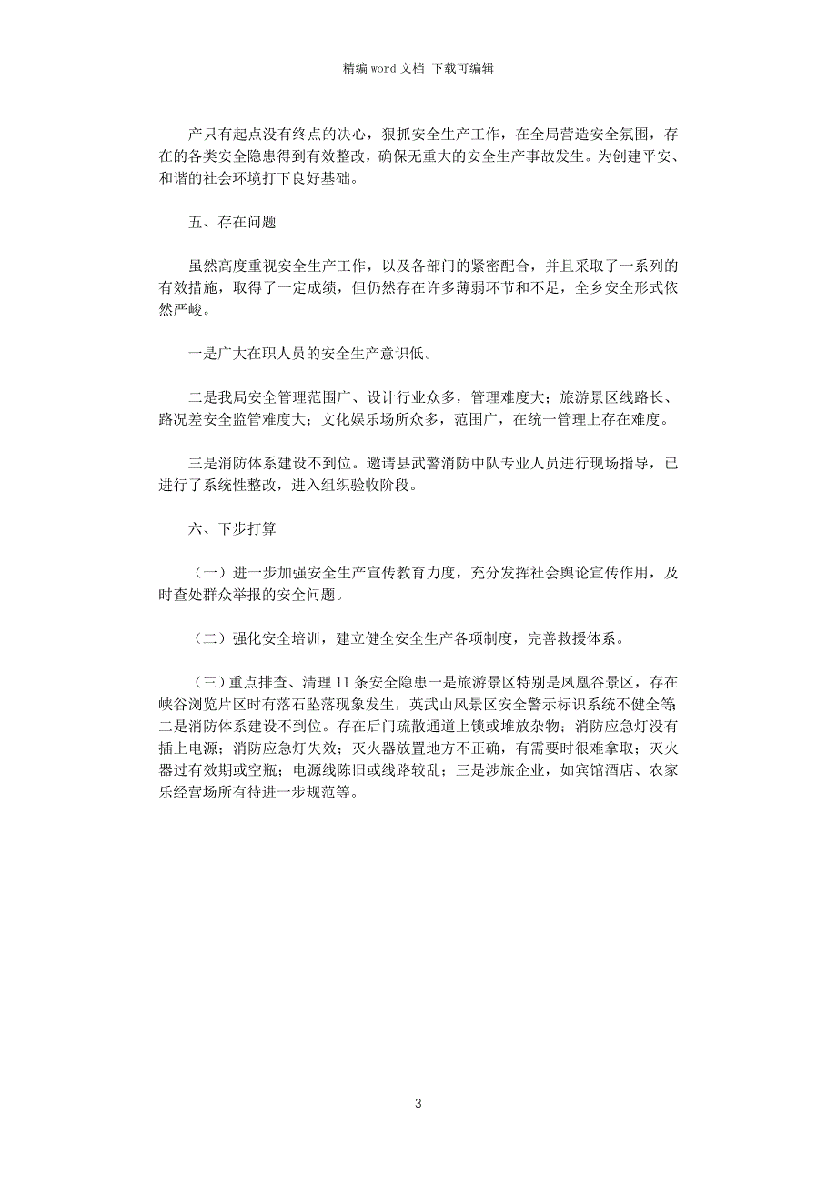 2021年旅游局上半年安全生产工作总结_第3页