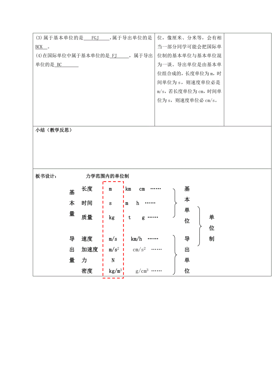 2013年山东省郯城三中高一物理教案：4.4《力学单位制》（新人教必修2）.doc_第4页