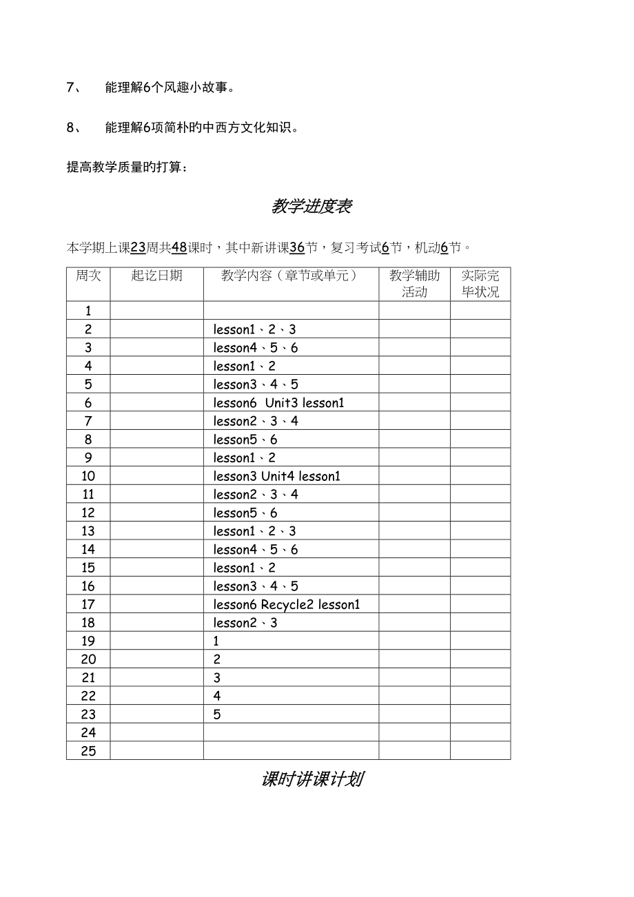 人教版人教版小学英语五年级上册英文教案全集_第3页