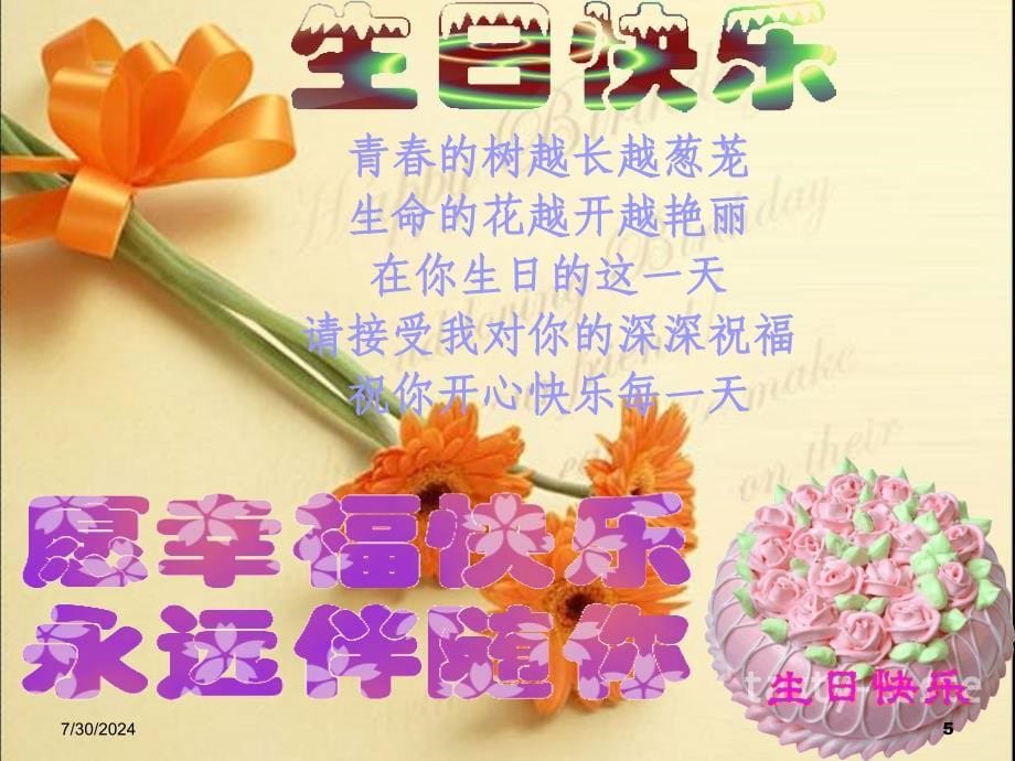 送朋友的生日祝福(PPT)_第5页