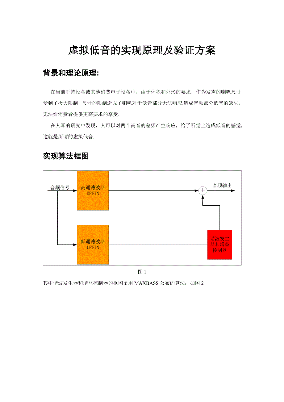 虚拟低音的实现原理及验证方案_第1页