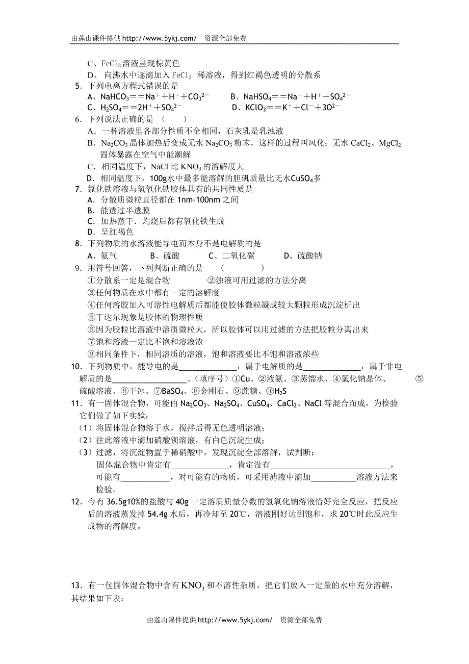 高一化学教学案：1.1《物质的分散系》（苏教版必修1）_第3页