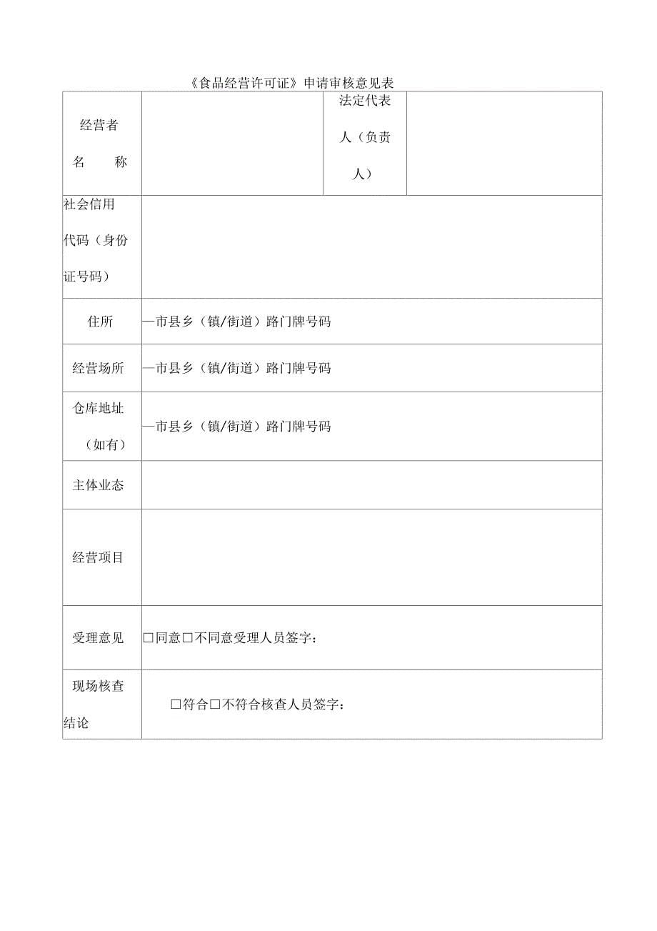 《食品经营许可证》申请书示范_第5页