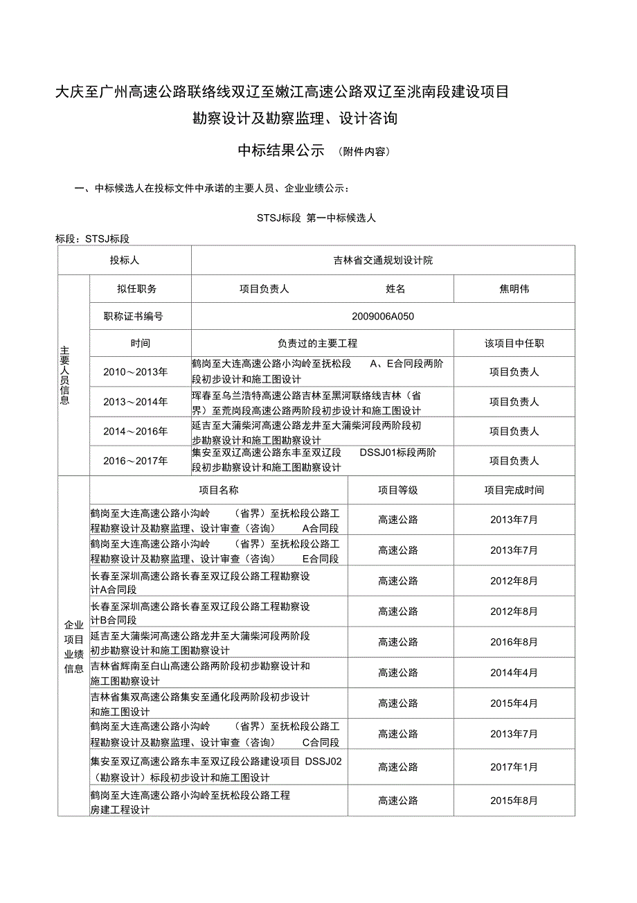 大庆至广州速公路联络线双辽至嫩江高速公路双辽至洮南段_第1页