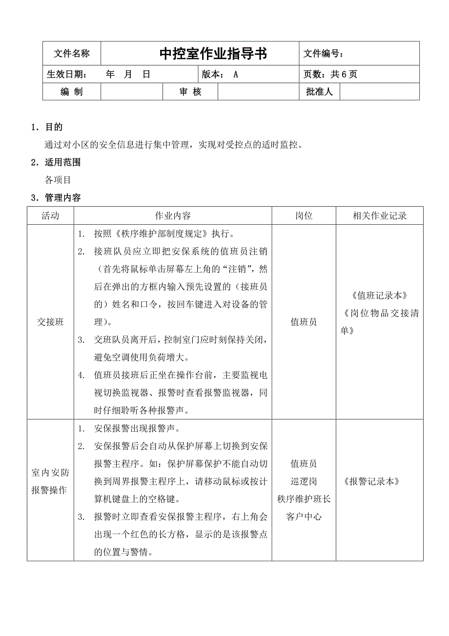 中控室作业指导书_第1页