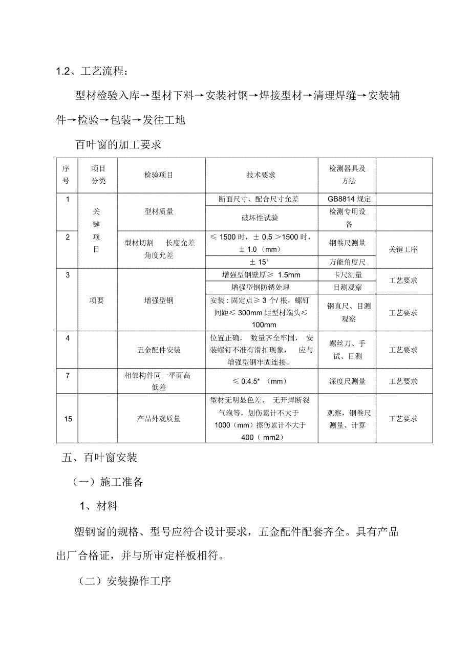 百叶窗施工组织设计方案_第5页