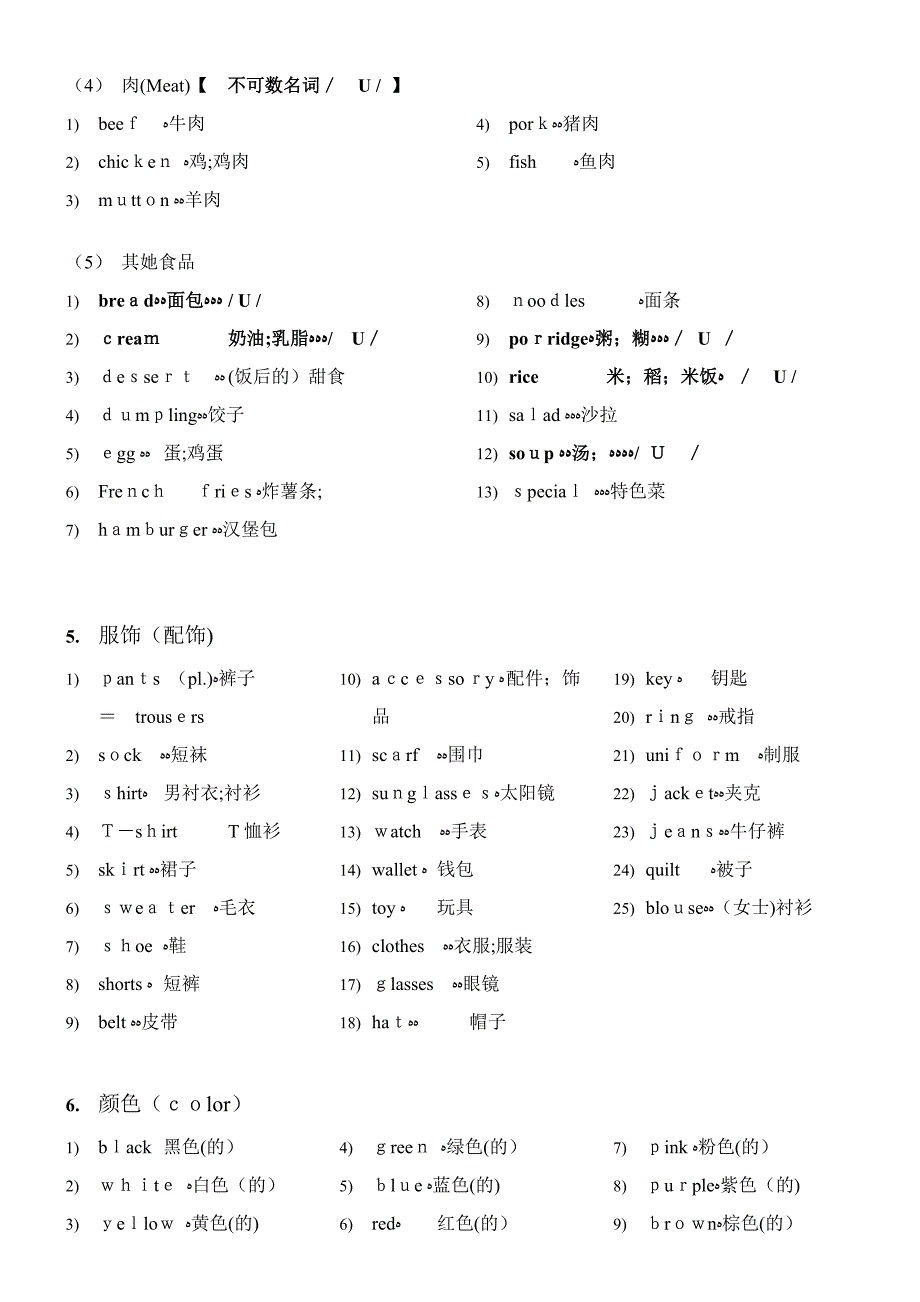 七年级英语单词归类_第3页