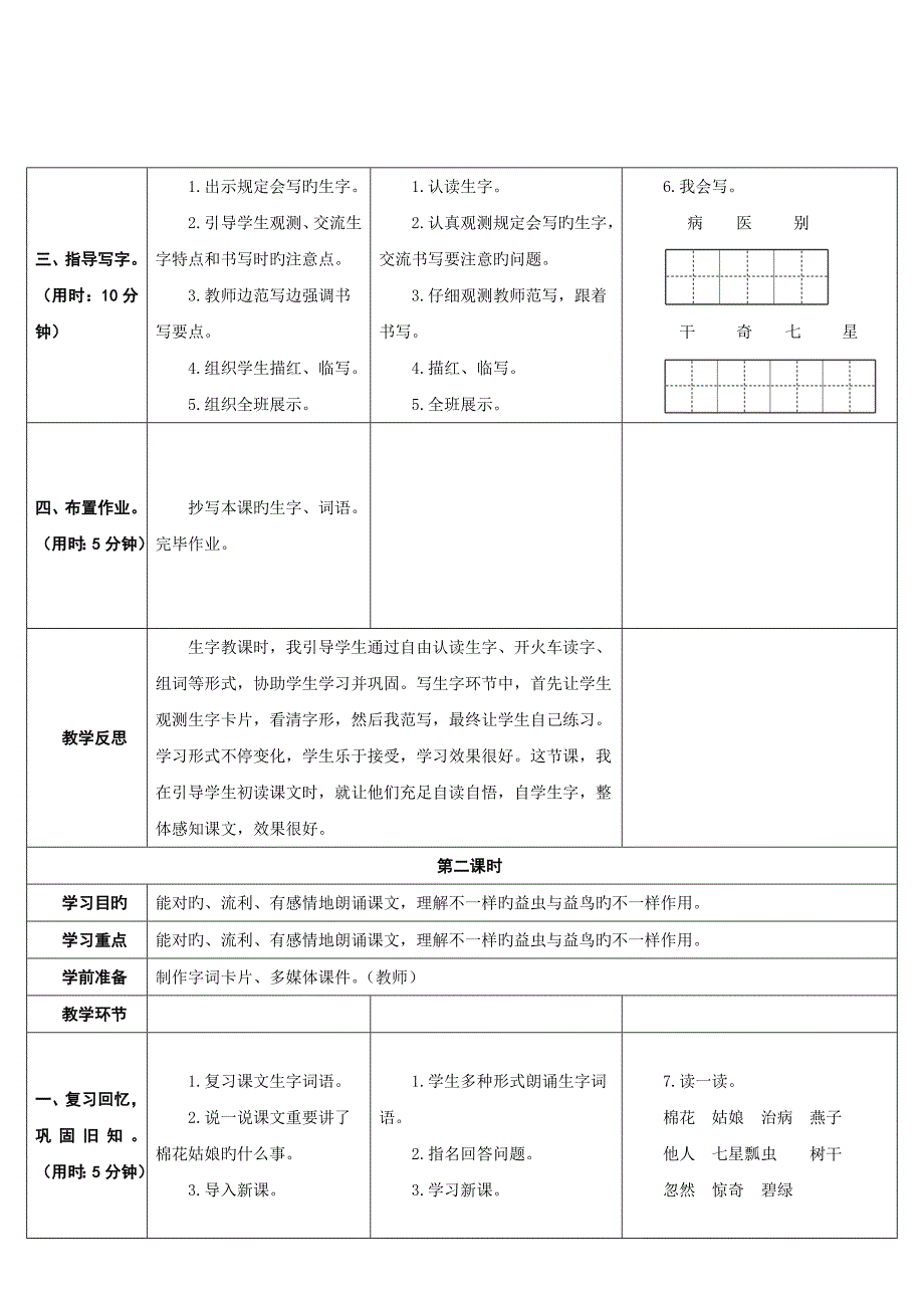 部编版一年级下册语文图表式棉花姑娘教学设计_第4页