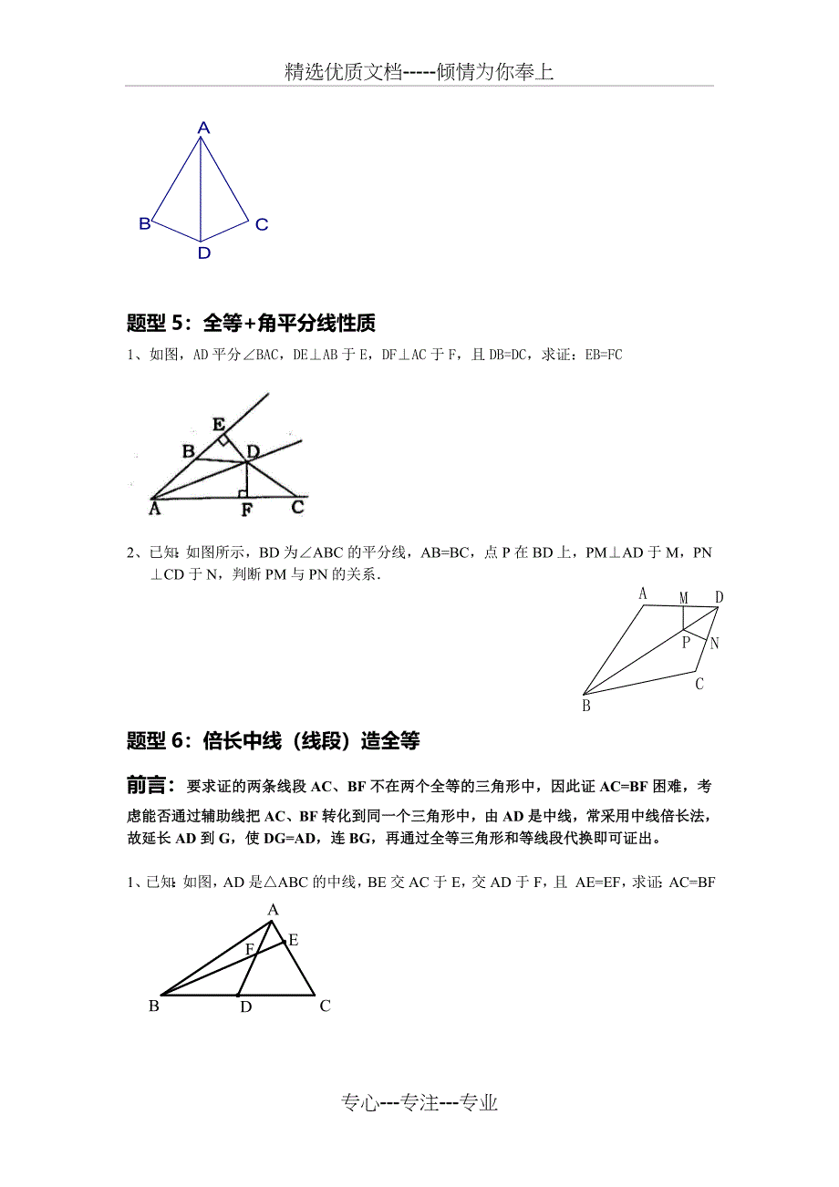 《全等三角形》证明题题型归类训练_第5页