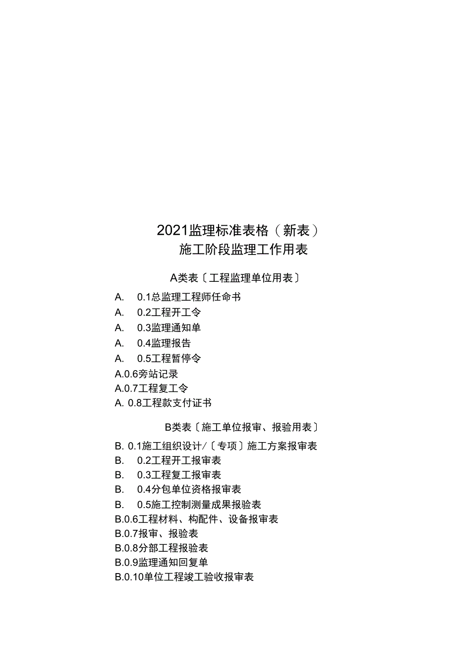 2022监理规范表格新表_第1页
