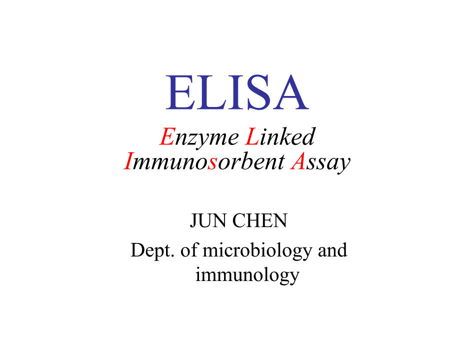 医学免疫学：Enzyme Linked Immunosorbent Assay_第1页