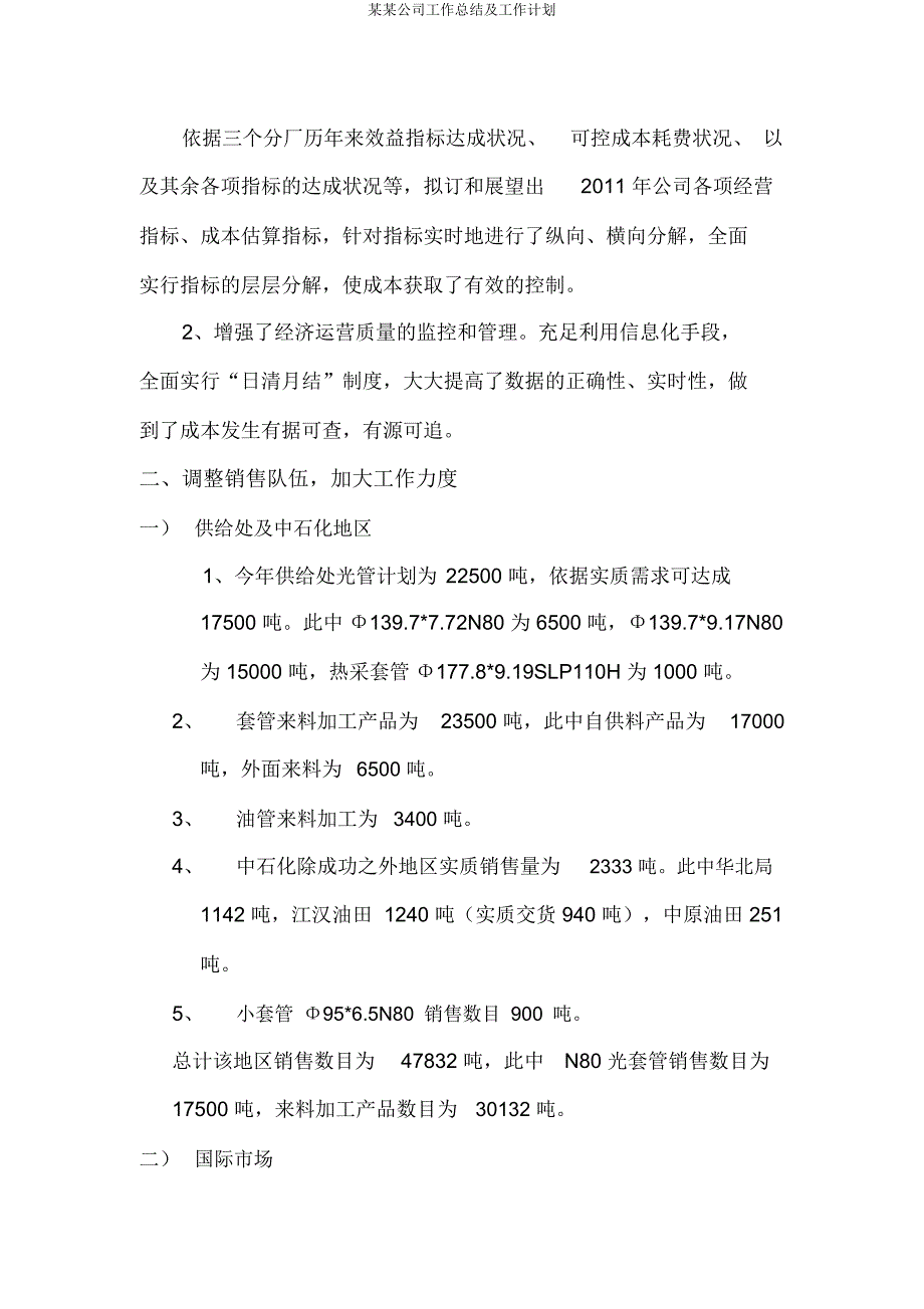 某某公司工作总结及工作计划.docx_第2页