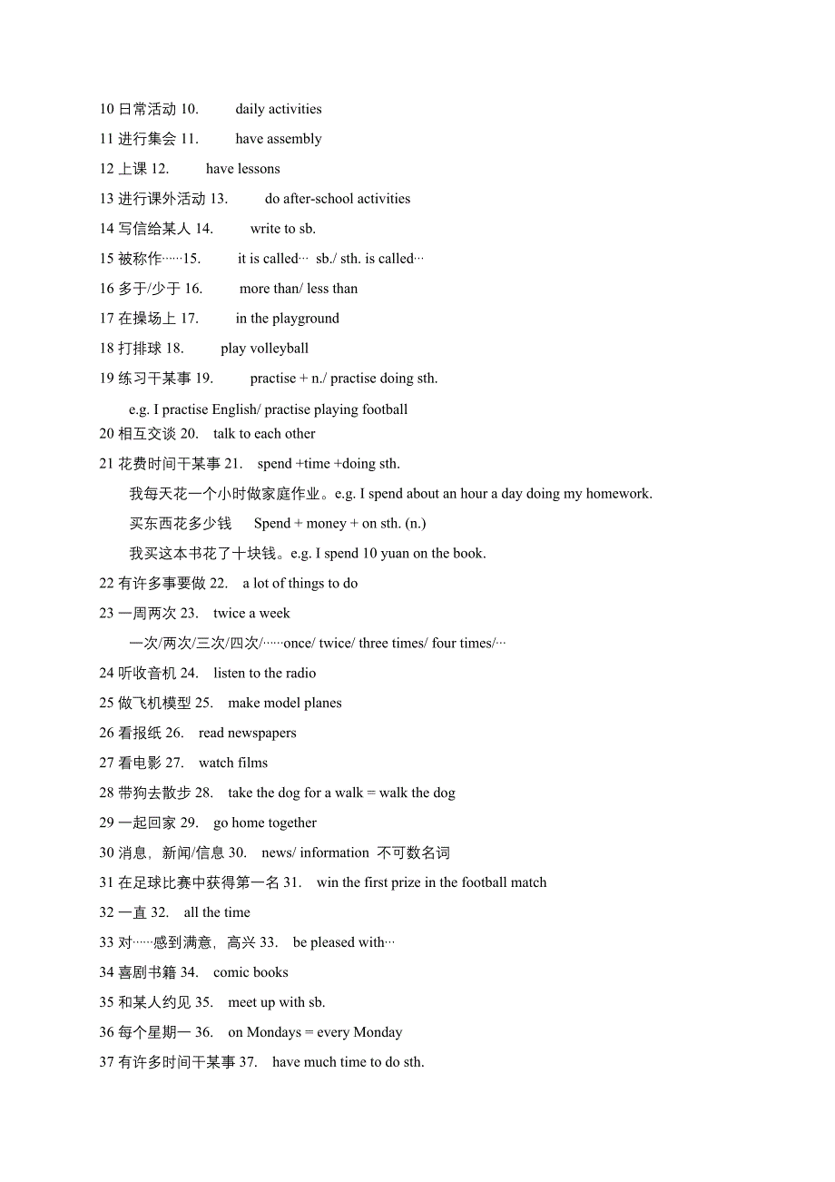 江苏牛津英语初一上册7A全部词组_第4页