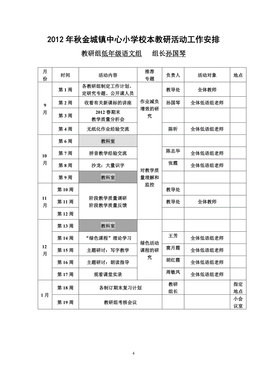 中心小学语文学期工作计划_第4页