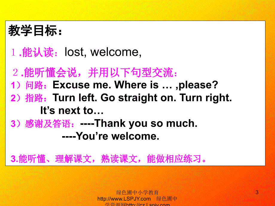 Unit 1 Go straight on课件_第3页